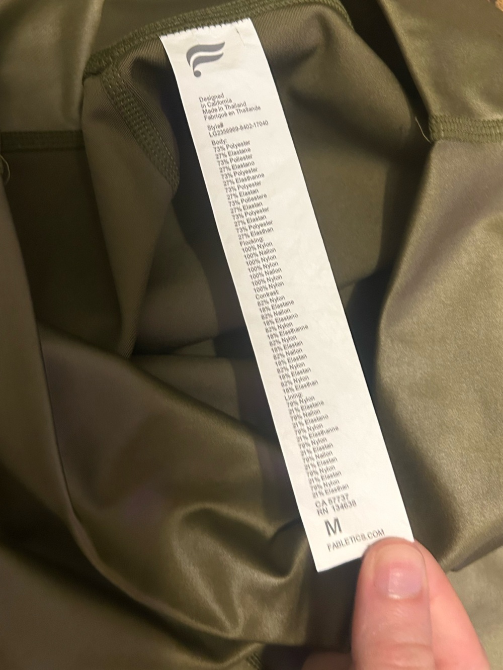 Fabletics Metallic High-Rise Leggings Dark Moss Shine Medium NWOT - Picture 7 of 8